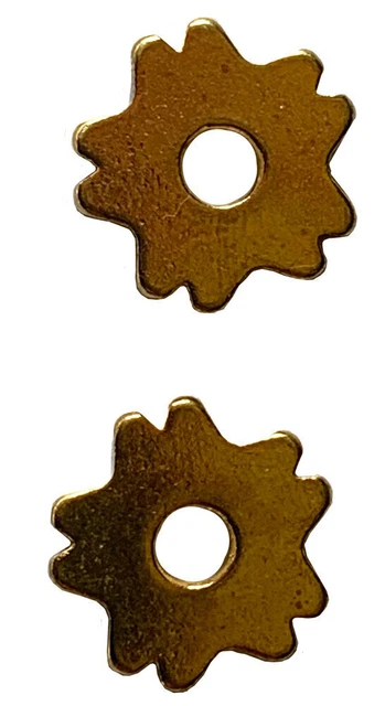 Pair Brass Small Spur Rowels No 10 3/4" 19mm - 10 Point Western Cowboy