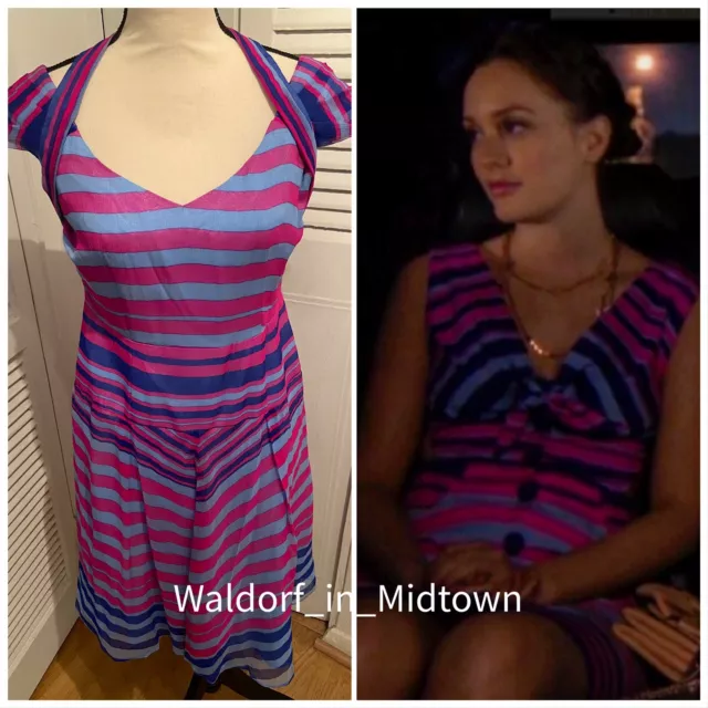 ASO BLAIR WALDORF Nanette Lepore Stripe Dress 6 $85.00 - PicClick