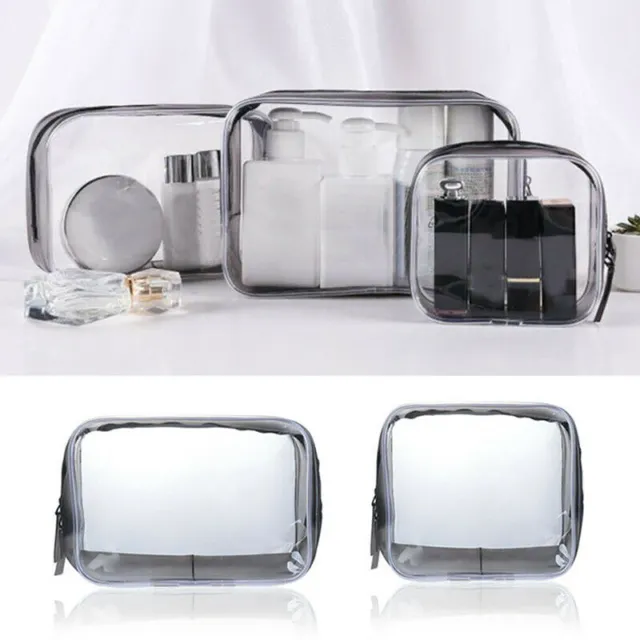 PVC Clear Transparent Travel Cosmetic Makeup Toiletry Organizer Zipper Bag Pouch
