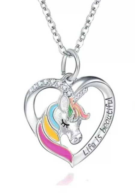 Unicorn Heart Life Is Beautiful Girls Ladies Jewellery, Unicorn Charms Bracelet