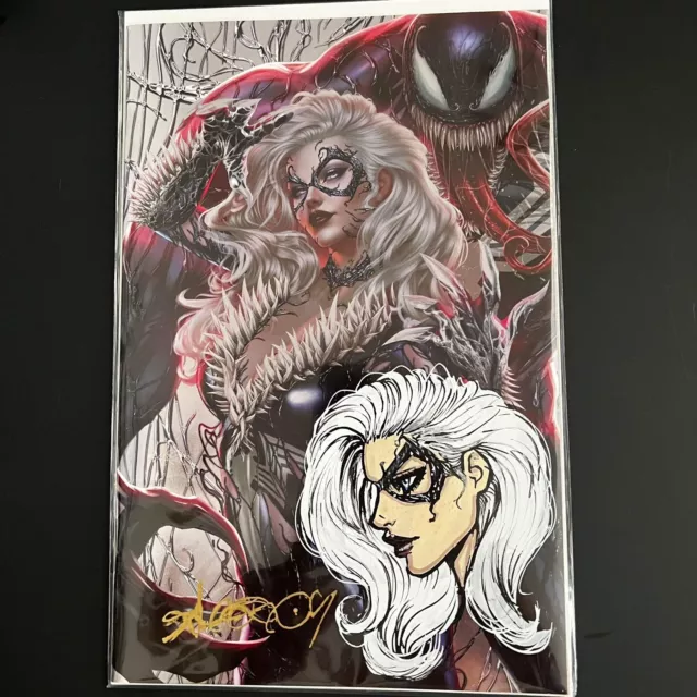 Amazing Spider-Man 29 Sign And Remarqued Ariel Diaz Foil Venomized Black Cat