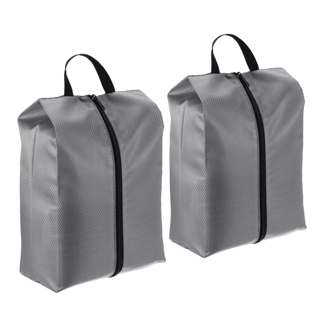 2 pz borse per scarpe da viaggio, borsa per scarpe portatile con cerniera da viaggio, grigio