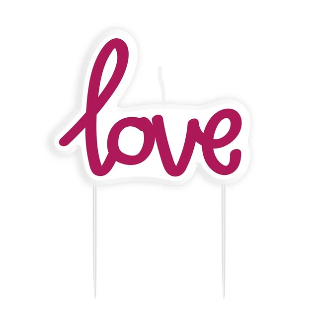 Mini candela Love - candela d'amore bianco-rosa - candela torta San Valentino candela figura