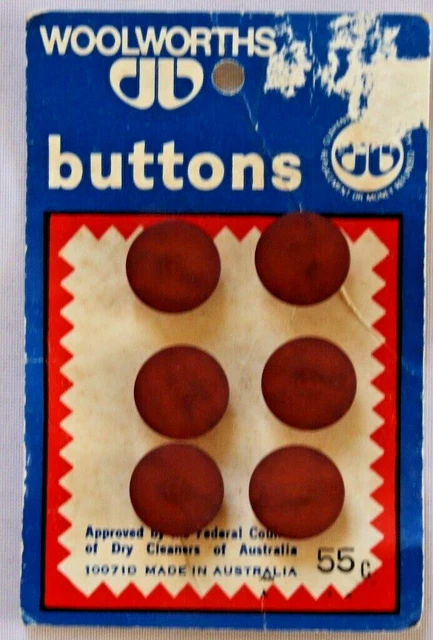 1 CARD OF Vintage, Woolworths Brown Shank Buttons $6.00 - PicClick AU
