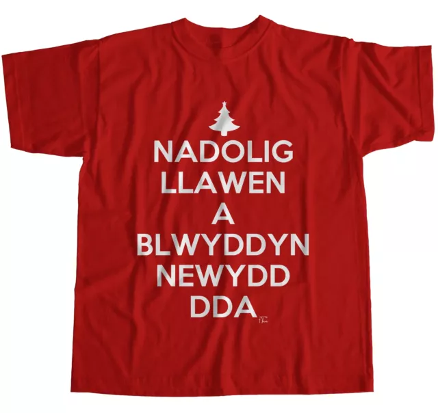 1Tee Mens Nadolig Llawen A Blwyddyn Newydd Dda Welsh T-Shirt 2