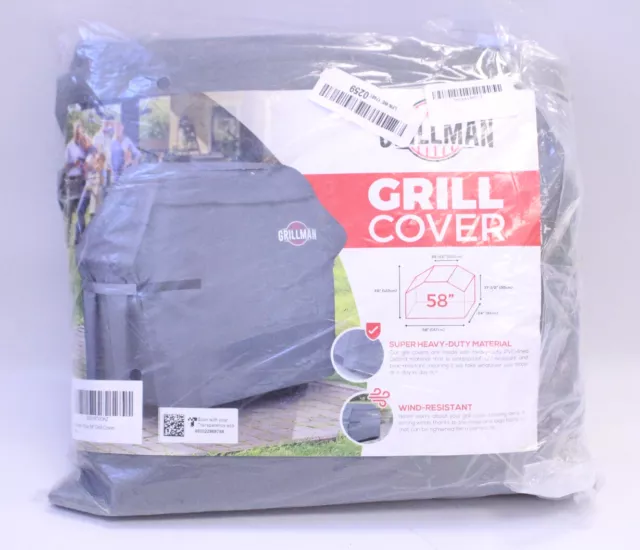 GRILLMAN Grey Grill Cover 58" - NEW & UNUSED - G20