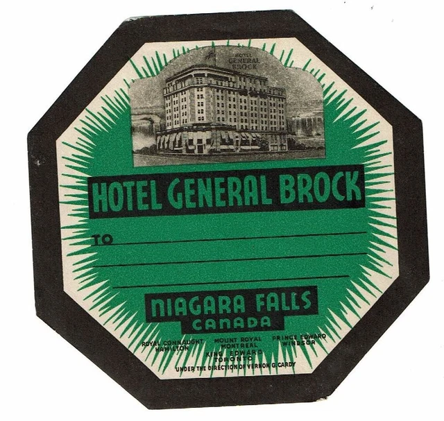 HOTEL GENERAL BROCK luggage CANADA label (NIAGARA FALLS)