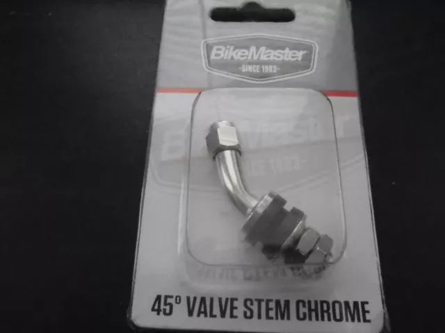 BikeMaster 45 Degree Valve Stem Chrome PART # 151416