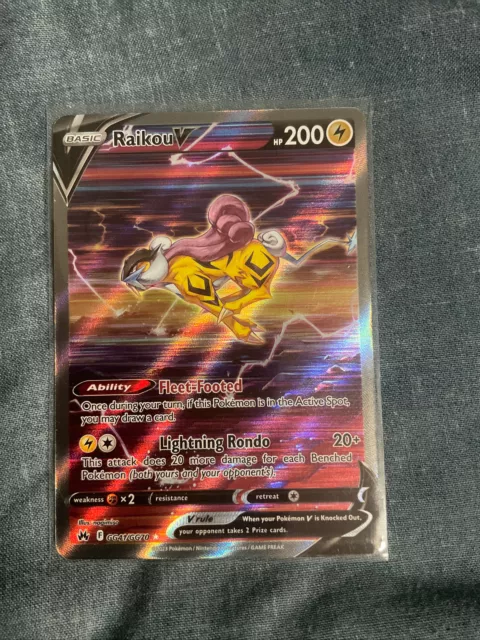 Pokémon TCG Raikou V Crown Zenith: Galarian Gallery GG41/GG70 Holo