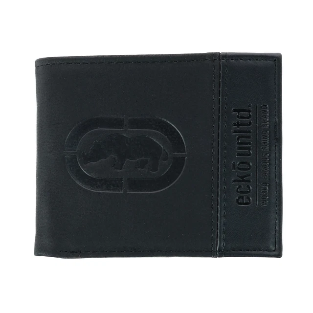 New Ecko Men's Bifold Wallet with Flip-Out ID and Embossed Logo
