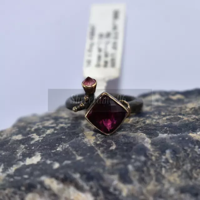 Magnifique Tourmaline Gemme 925 Argent Massif Créateur Bague Pour Love