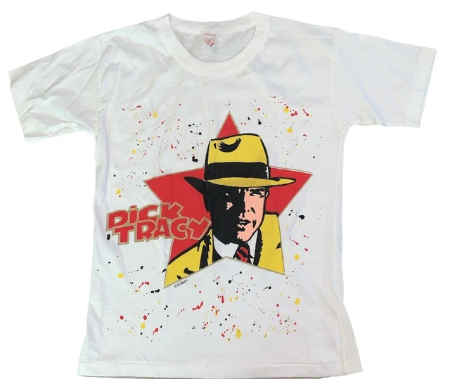 Vintage Dick Tracy T- Shirt White L Movie Single Stitch 90’s Graphic