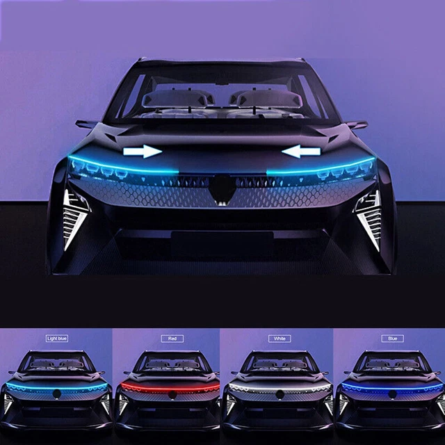Bande LED RGB Pour Capot De Voiture - 12V Multicolore Contrôle Par APP | Étanche IP65 | Installation Adhésive | Décorative Et Sécurité