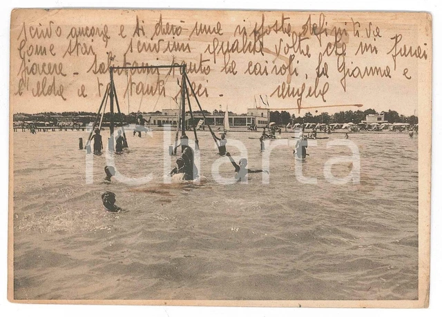 1935 ca CERVIA Lido - Altalena nel mare - Cartolina FG VG