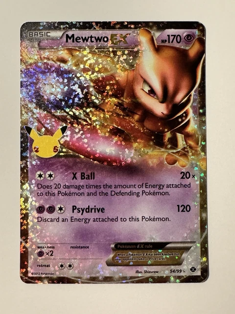 MEWTWO EX POKEMON Celebrations Classic Collection 25th Anniversary 54/ ...