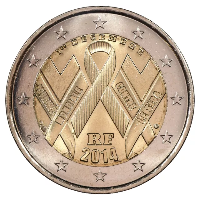 France 2 Euros 2014 Commemorative - 20 Years of The Sidaction - Day Counter Le