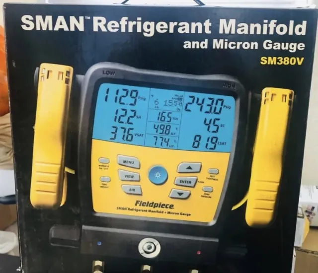 Fieldpiece SM380V Wireless 3-Port SMAN™ Refrigerant Manifold and Micron Gauge