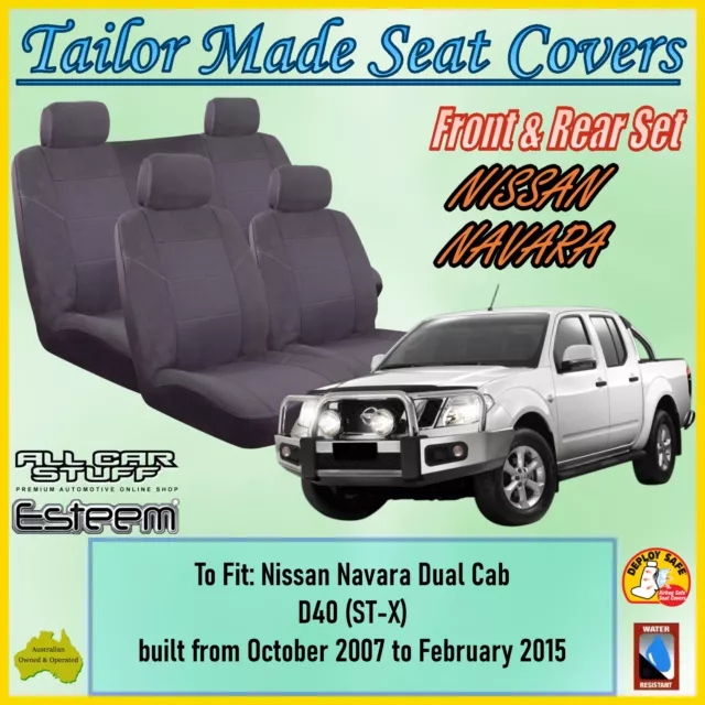 Tailor Made Seat Covers for Nissan Navara D40 ST-X Dual Cab: 10/2007 to 02/2015