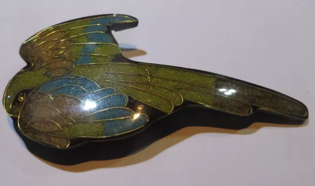 Broche oiseau avec céramique  et dorures – 2