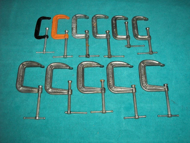 Lot of 11- C Clamps 2-1/2” USA Adjustable 1 Pony #P1422, 5- #1422, 5-#1425