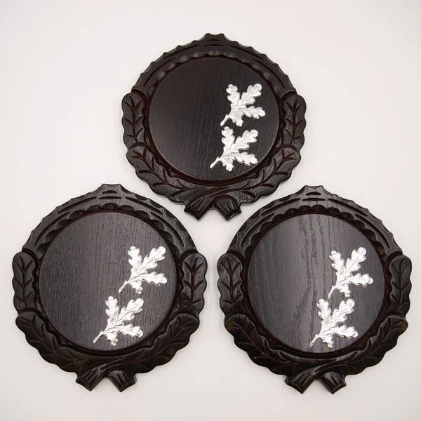 3 Stk Keilerschilder Tallado Oscuro Af 14 CM Con 6 Pieza Aluminio Hoja de Roble