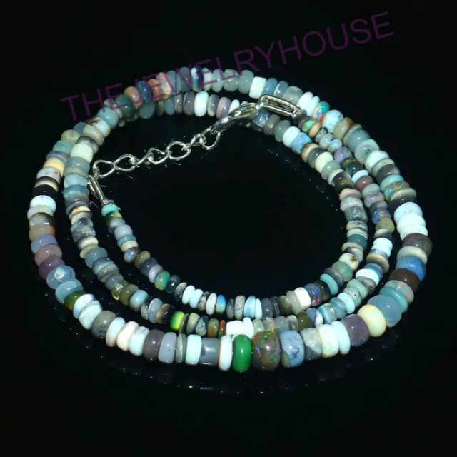 Collier de perles en argent sterling 925 avec opale éthiopienne, bijoux de...