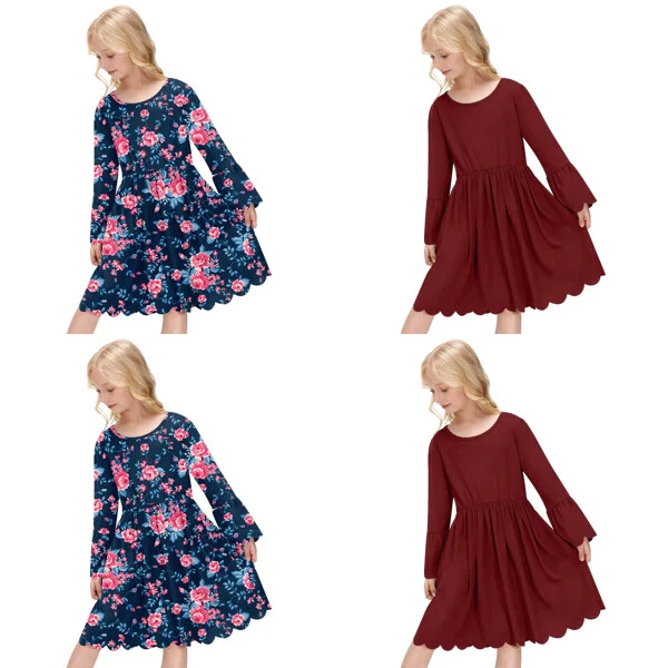 Girls Dress Wholesale Joblot  Long Sleeve New Cloths X10 Or X20 Size 3-10