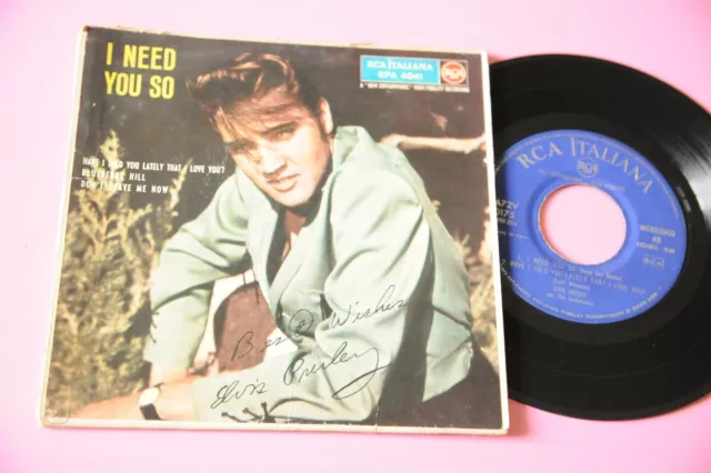 Elvis Presley Ep I Need You So Italy Orig 1957 Super Rare Blue Label !!!!!
