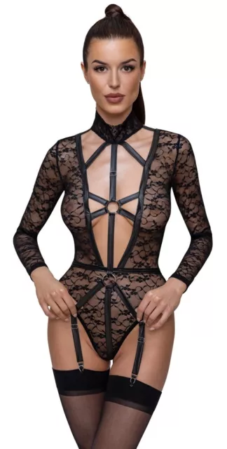 Riobody maniche lunghe con dettagli cinghia S - XL sexy erotico body moda sexy lingerie hot 3