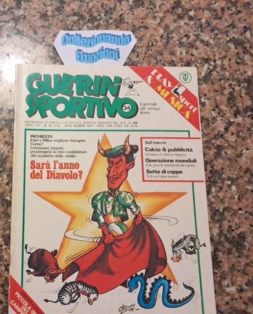 Guerin Sportivo rivista n.30 1977 Keegan Crujiff Poster serie A Herrera