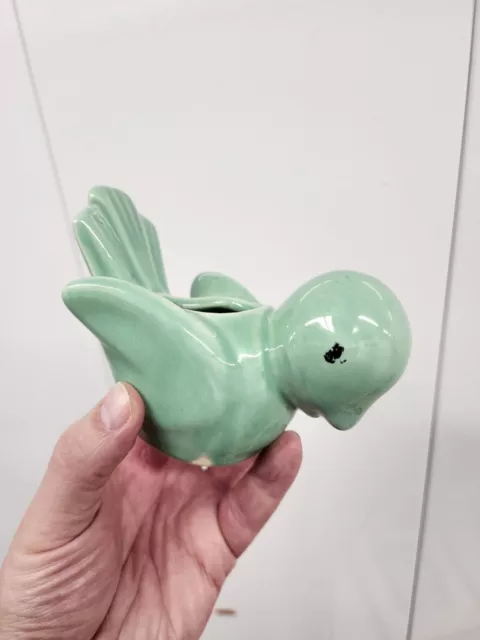 Green Bird Planter Vintage Pottery McCoy  3.75 Tall x5.5" Long