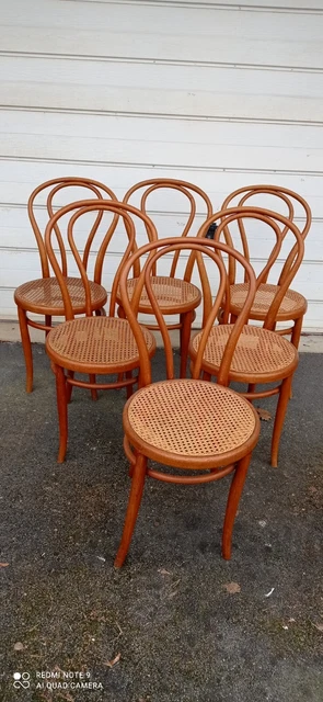6 chaises de bistrot cannées signée Jacob&Josef Kohn