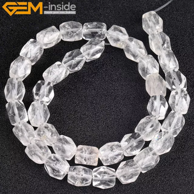 8-9x11-12mm Natural Gemstone Faceted Beads of Cambay Beads Jewelry Making 15" 3