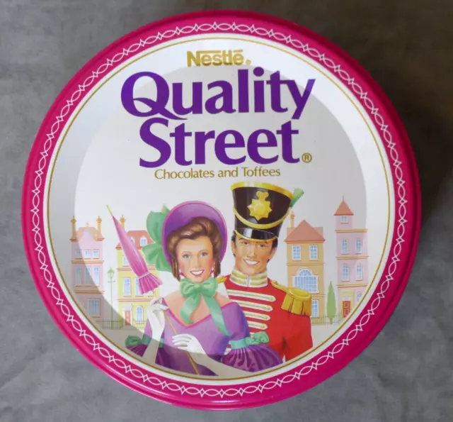 Quality Street Blechdose  Vintage,  ca. 18 cm Durchmesser;  ca. 7,4 cm hoch