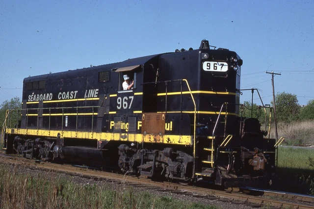 ORIGINAL 1982 RAILROAD SLIDE SCL SEABOARD COAST LINE 967 Portsmouth VIRGINIA air