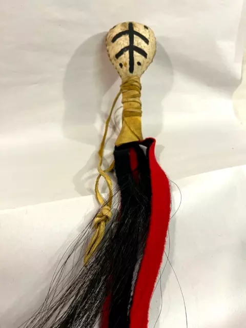 Antique Lakota Sioux Indian Rawhide Dance Rattle, Black Hills, ca. 1920-50s