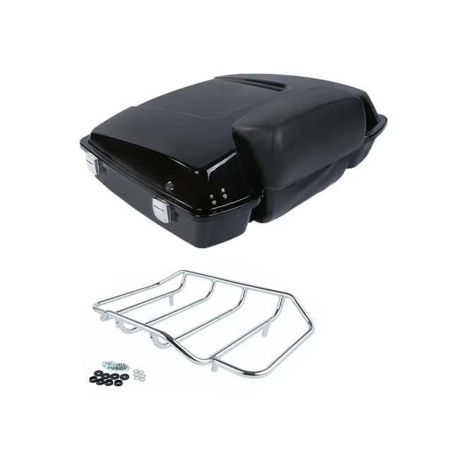 Razor Pack Trunk W/Backrest Top Rack Fit For Harley Tour Pak Road Glide 97-13