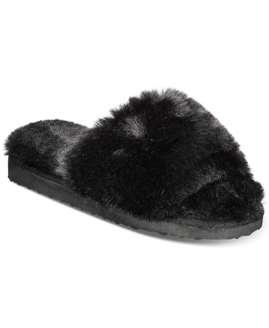 INC International Concepts Womens Yuri Slippers, BLACK, Size 6.0