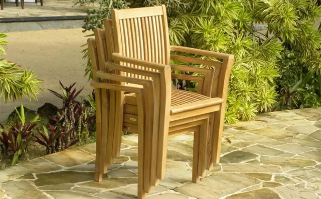 Grade A teak Garden chairs - Pair