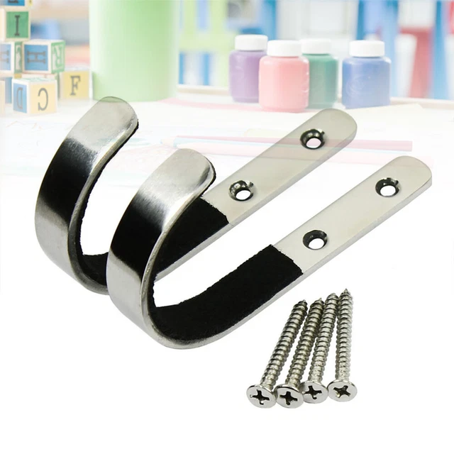 2 PCS/Set Rack Wall Mount 1 Wall Mounted Hooks Hanger Hooks Stainless Steel 11