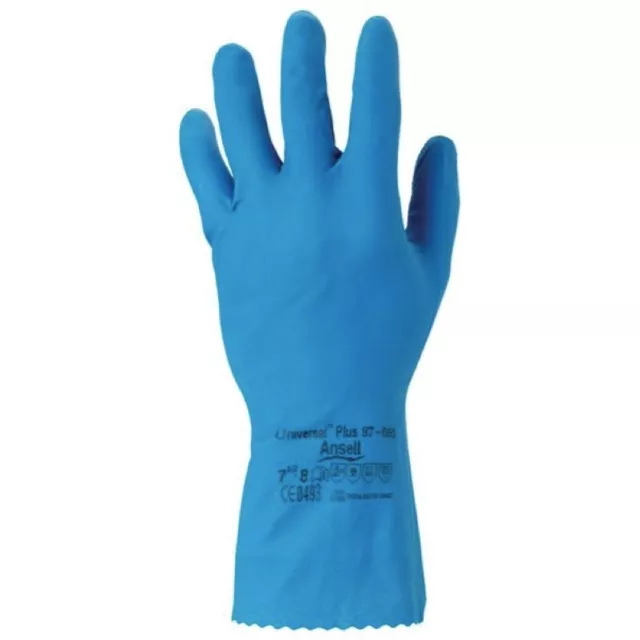 Case Of 144 Pairansell Chemical Resistant Latex Cotton Flocked Gloves Size9.5-10
