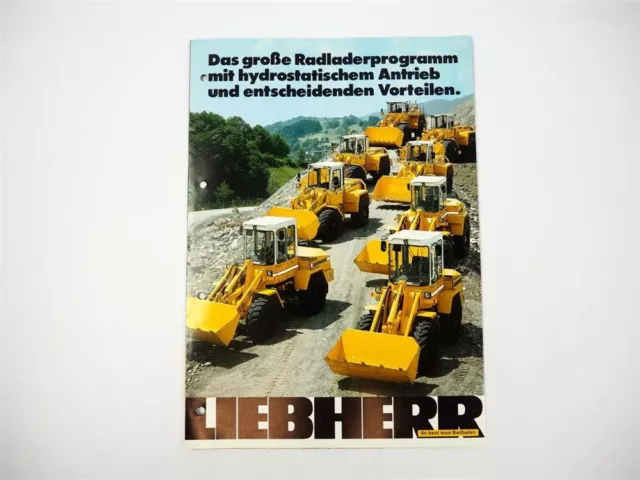 Prospekt Liebherr Radlader Programm 1990 Label
