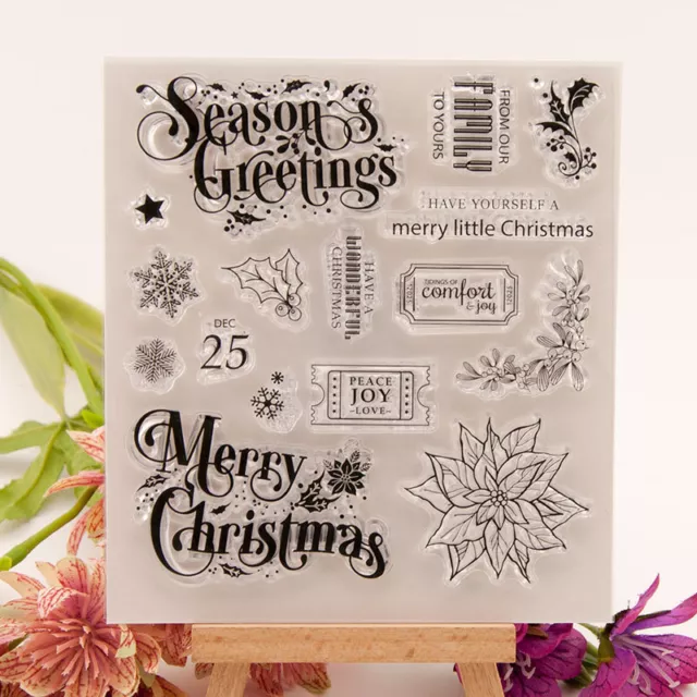 Christmas Leaves Silicone Clear Stamp Scrapbooking Embossing Card Album Craft