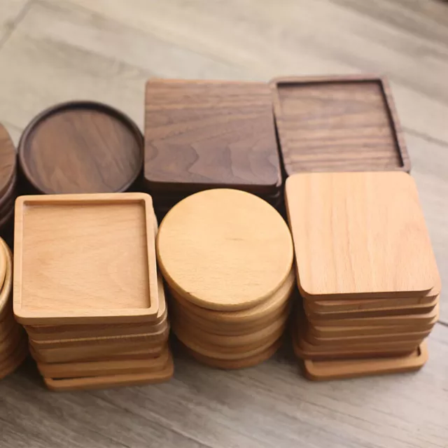 Redondo cuadrado de madera posavasos para bebidas alfombra de taza vajilla para el hogar ▲R