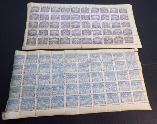 Stamps- Argentina- a bundle of revenue/fiscal stamp sheets (E1162)