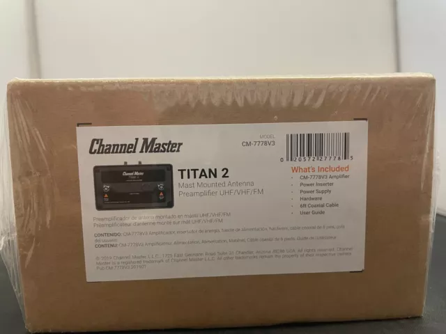 Channel Master CM-7778V3 Titan Preamplifier Version 3 NEW Titan 2 Medium Gain