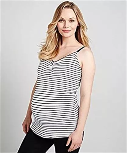 MOTHERCARE BLOOMING MARVELLOUS Maternity Nursing Vest Top Black Striped X  Large £7.35 - PicClick UK