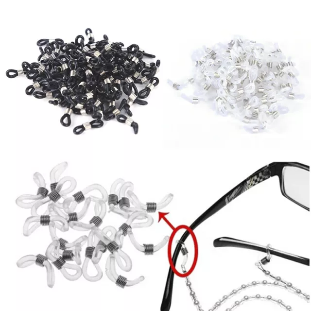 100Pcs Eye Glasses Spectacle Chain Strap Holder Rubber Loop Ends DIY FasATP2 3