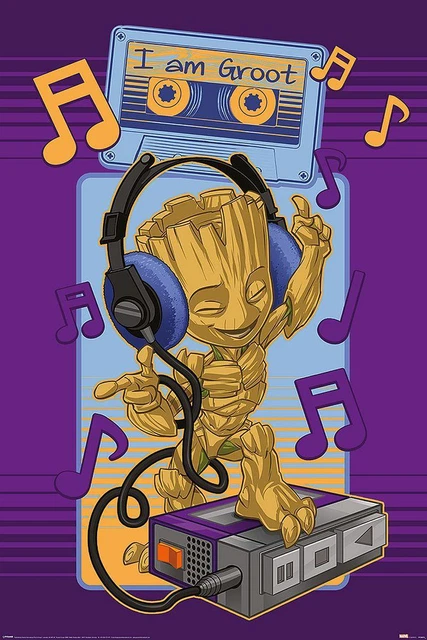 Poster Guardians of the Galaxy I Am Groot [Cassette] 61 x 91,5 cm