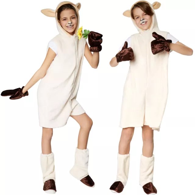 Kinderkostüm Schaf Schafe Tier Karneval Fasching Halloween Jungen Mädchen Junge